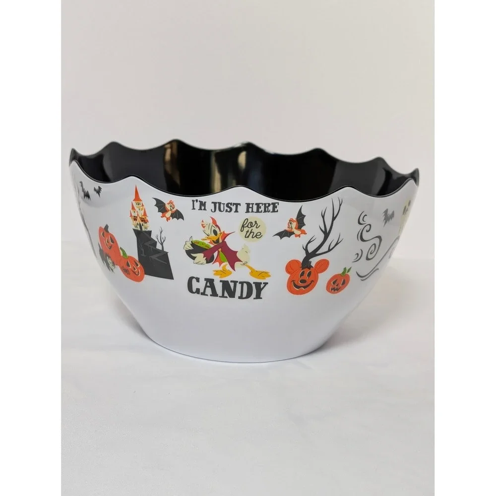 Disney Halloween Trick or Treat Time Mickey Minnie Donald D. Melamine Candy Bowl